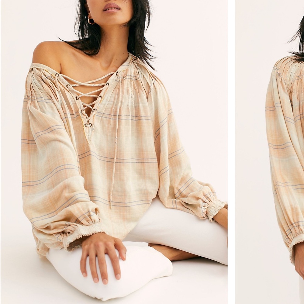 FREE PEOPLE WE THE FREE CLOUDBREAKER PLAID TUNIC